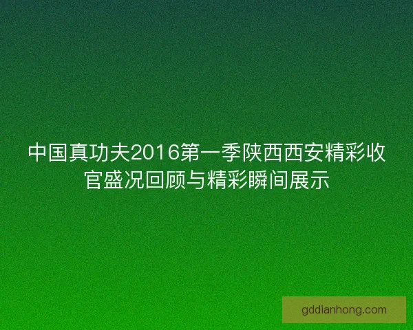 中国真功夫2016第一季陕西西安精彩收官盛况回顾与精彩瞬间展示