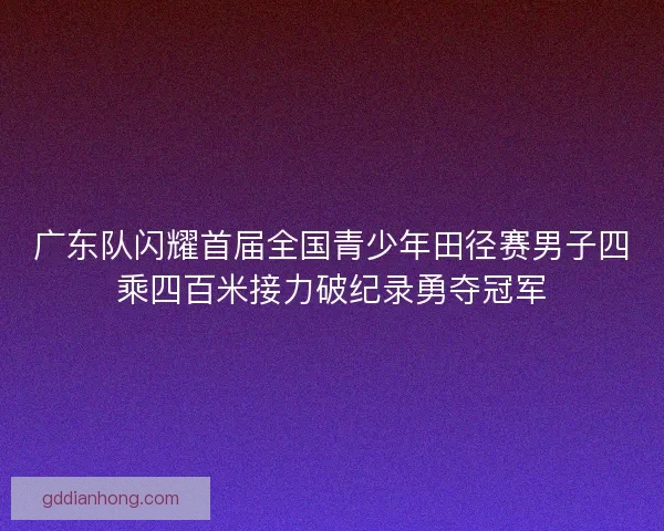 广东队闪耀首届全国青少年田径赛男子四乘四百米接力破纪录勇夺冠军 广东队闪耀首届全国青少年田径赛男子四乘四百米接力破纪录勇夺冠军